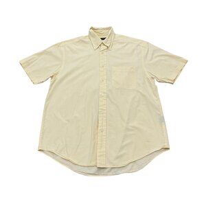 Vintage Men’s Nautica Pale Yellow Short Sleeve Button Front Shirt 100% Cotton